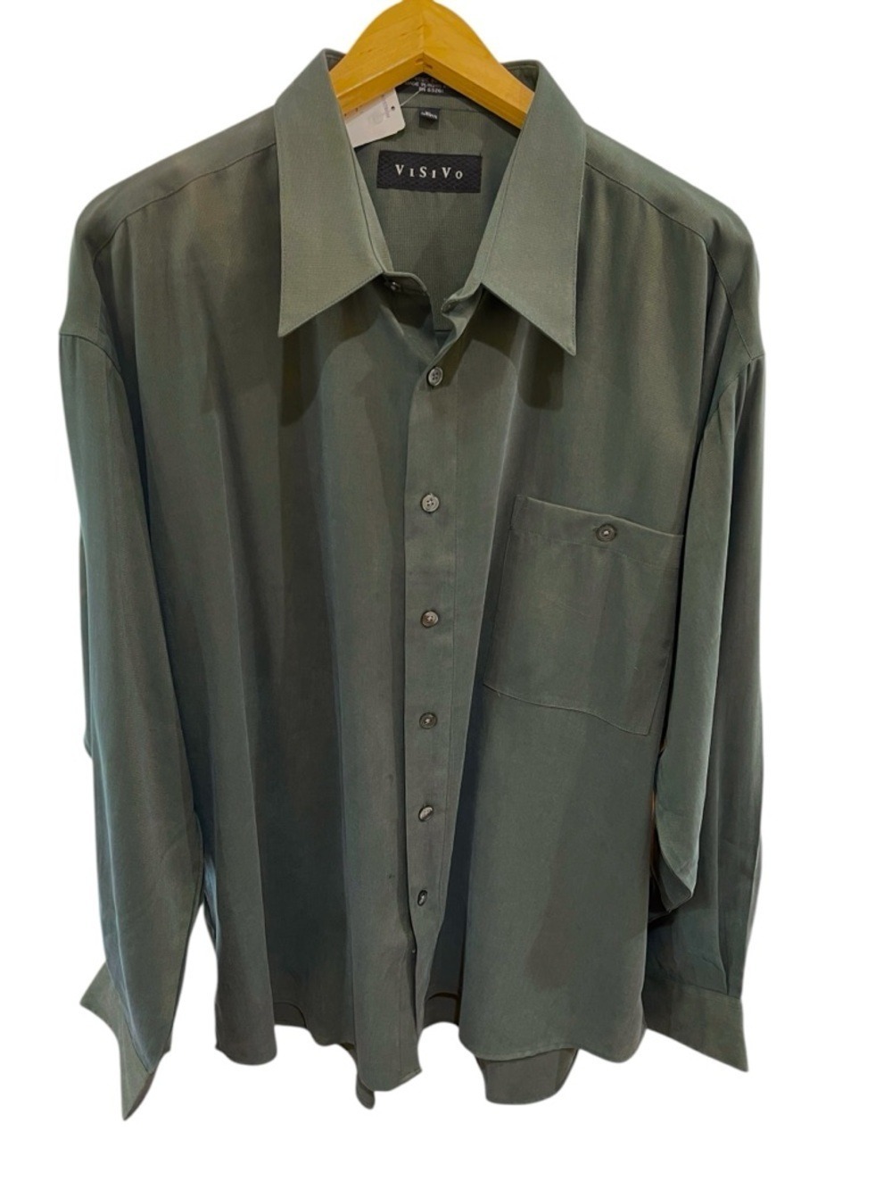 NWT Visivo Nordstrom Long Sleeve Button Up Shirt SZ XL Green